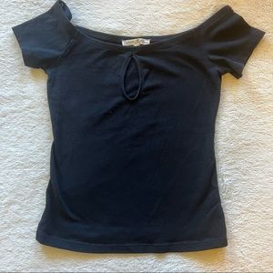 Express Black Keyhole Top, off the shoulder, size Small